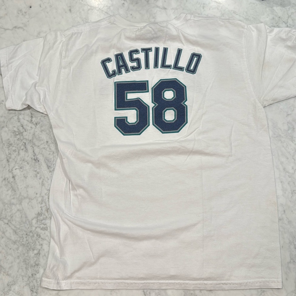Castillo, Seattle Mariners T-shirt, number 58. MLB